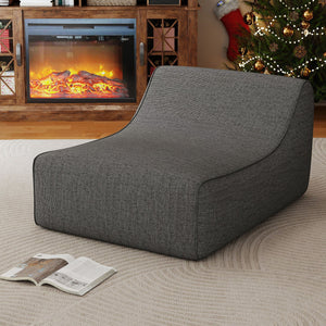 Portable L-Shaped Inflatable Lazy Sofa with Detachable Cover-Gray view 3