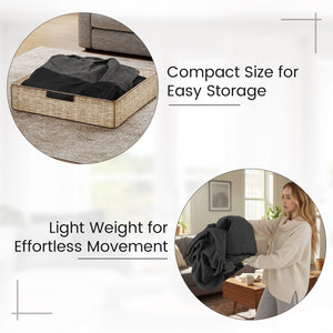 Portable L-Shaped Inflatable Lazy Sofa with Detachable Cover-Gray view 7