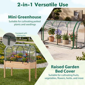 Portable Mini Greenhouse with PE Cover and Zippered Door for Vegetables-Green view 6