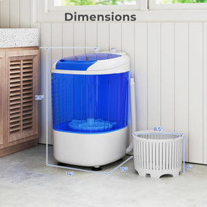 Portable Mini Semi-automatic Washing Machine with Spin Tub and Drain Hose 2.5 kg Capacity-Blue view 3