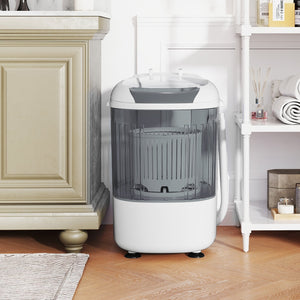 Portable Mini Semi-automatic Washing Machine with Spin Tub and Drain Hose 2.5 kg Capacity-Gray view 2