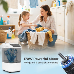 Portable Mini Semi-automatic Washing Machine with Spin Tub and Drain Hose 2.5 kg Capacity-Gray view 6