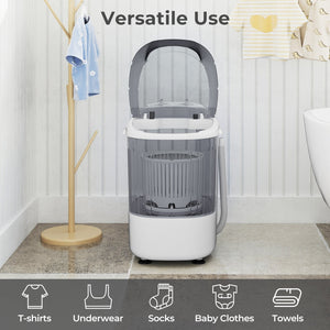 Portable Mini Semi-automatic Washing Machine with Spin Tub and Drain Hose 2.5 kg Capacity-Gray view 7
