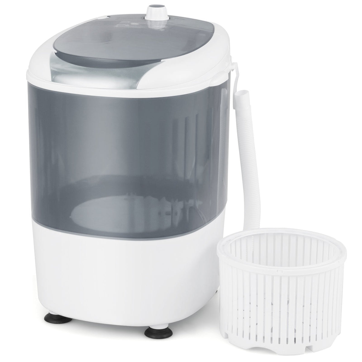 Portable Mini Washing Machine Semi-Automatic Washer and Spinner Combo with Single Tub-Gray view 4