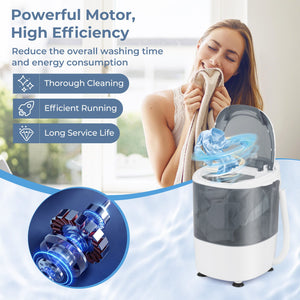 Portable Mini Washing Machine Semi-Automatic Washer and Spinner Combo with Single Tub-Gray view 7