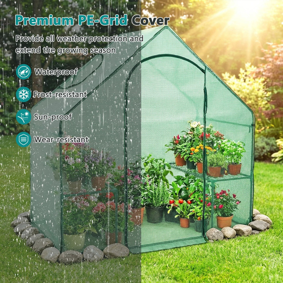 Portable Outdoor Warm House with PE Cover and Roll-up Zippered Door view 7