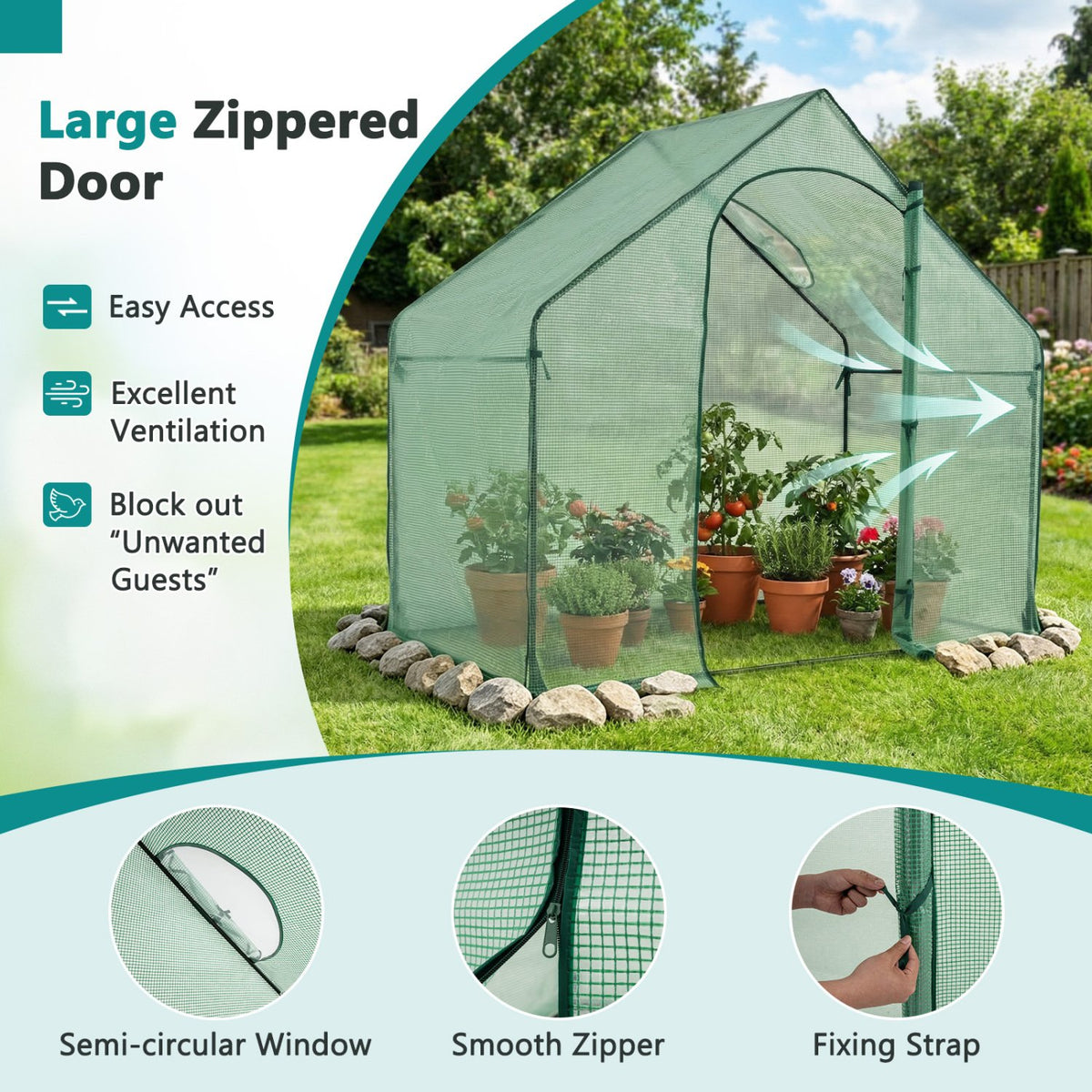 Portable Outdoor Warm House with PE Cover and Roll-up Zippered Door view 8
