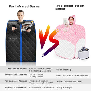 Portable Personal Far Infrared Sauna with Heating Foot Pad and Chair-Black view 3