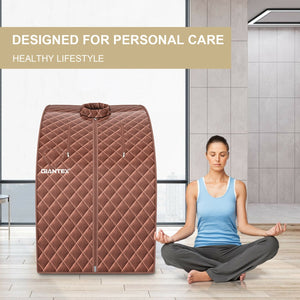 Portable Personal Steam Sauna Spa with 3L Blast-proof Steamer Chair-Coffee view 2
