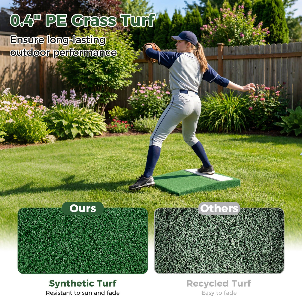 Portable Pitching Mound with Baseball Pitching EVA Carry Handle view 7