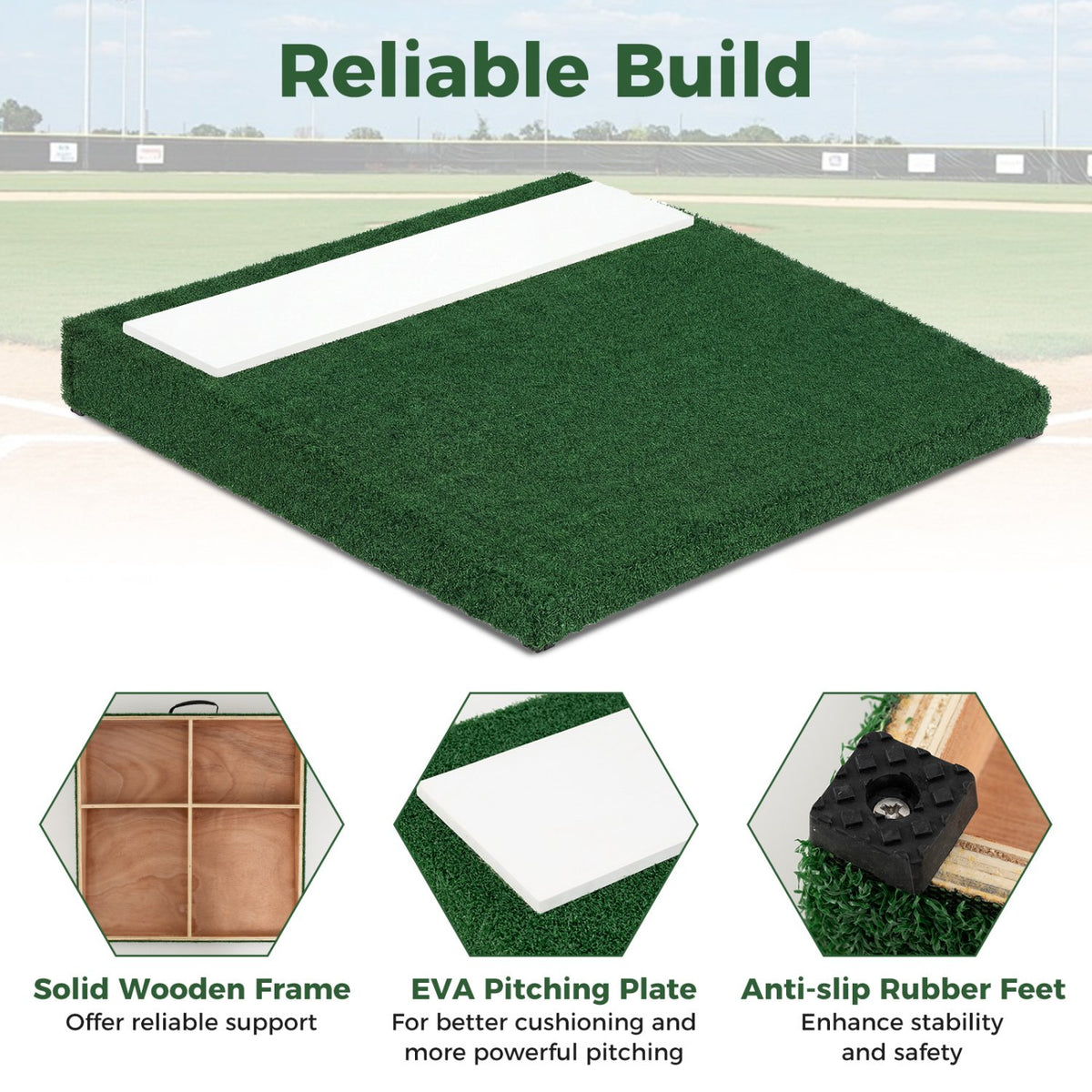 Portable Pitching Mound with Baseball Pitching EVA Carry Handle view 8