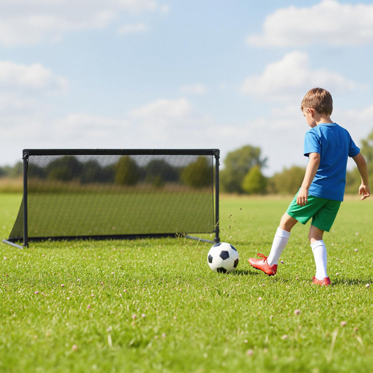 Portable POP Up Toddler Soccer Net with Metal Frame-M view 3