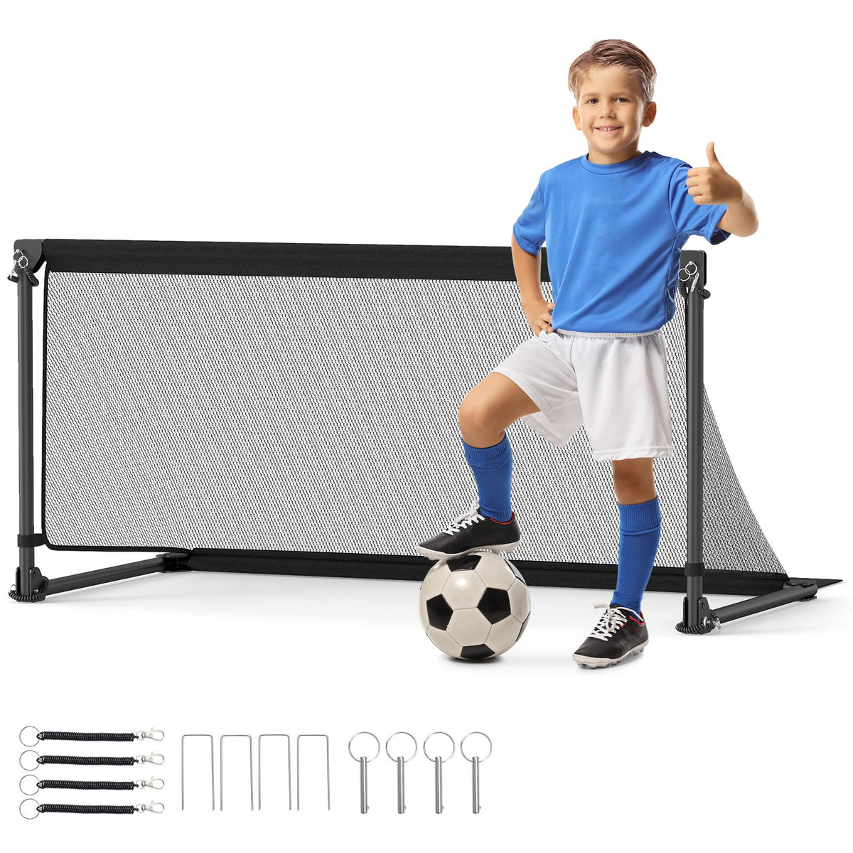 Portable POP Up Toddler Soccer Net with Metal Frame-M view 4