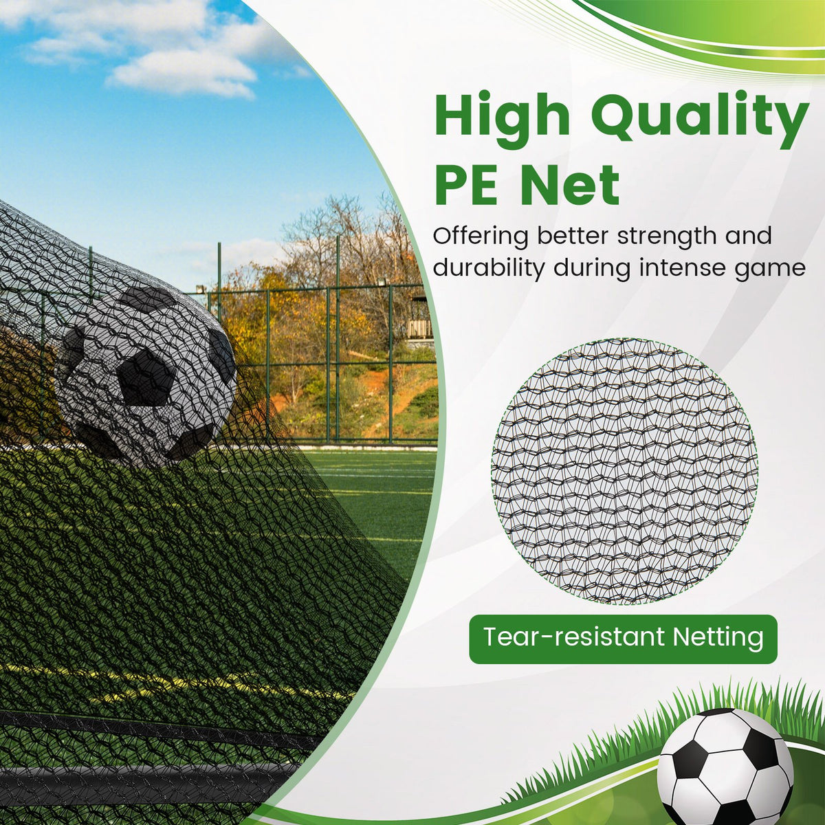 Portable POP Up Toddler Soccer Net with Metal Frame-M view 6