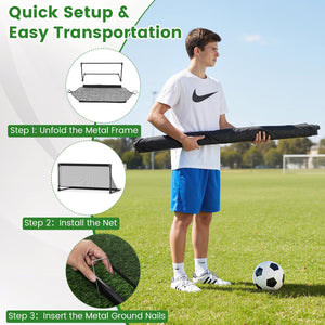 Portable POP Up Toddler Soccer Net with Metal Frame-M view 7
