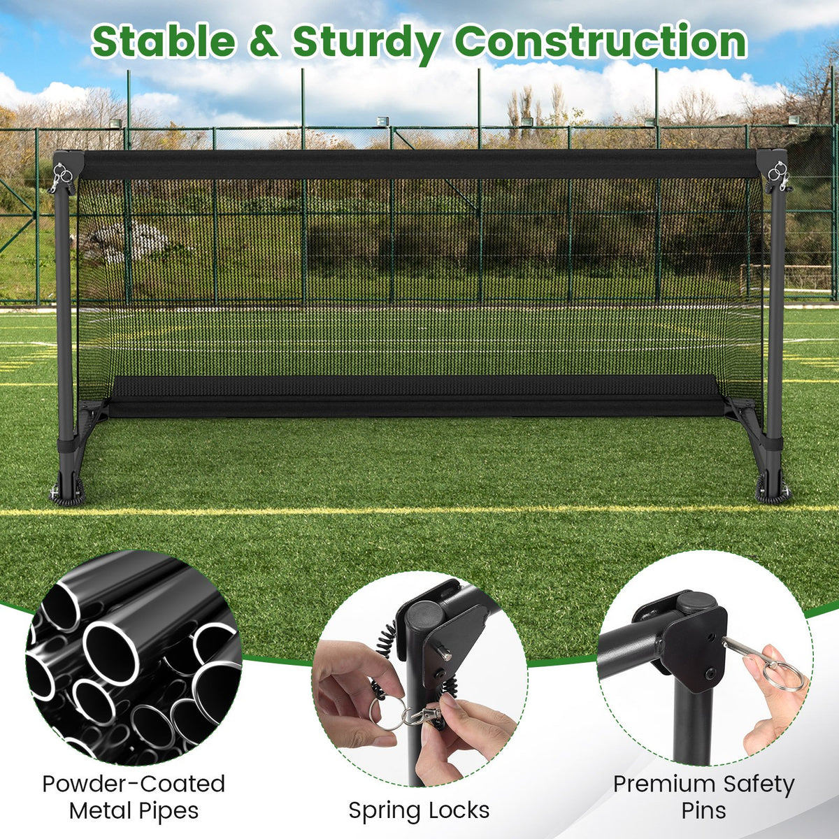Portable POP Up Toddler Soccer Net with Metal Frame-M view 8