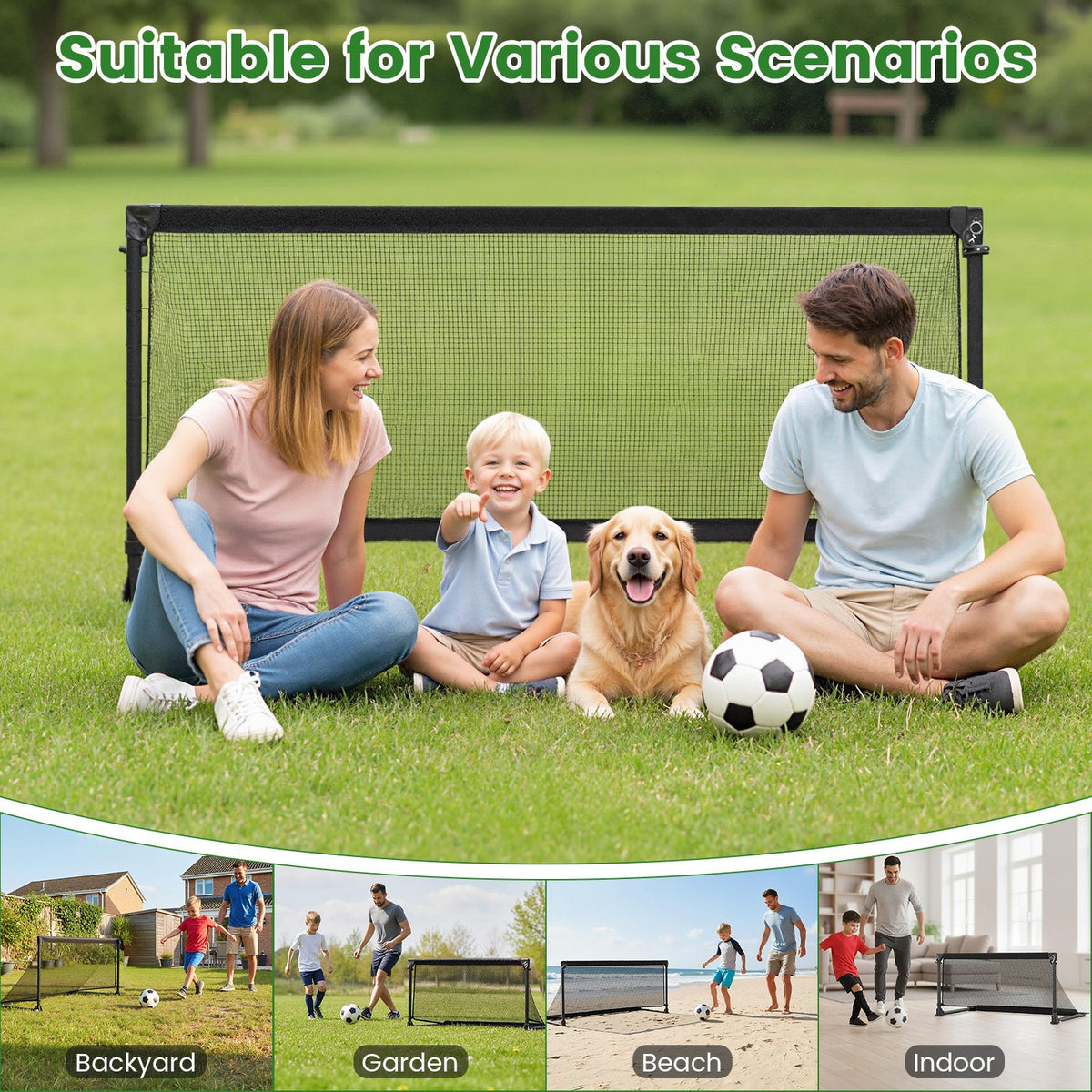 Portable POP Up Toddler Soccer Net with Metal Frame-M view 9