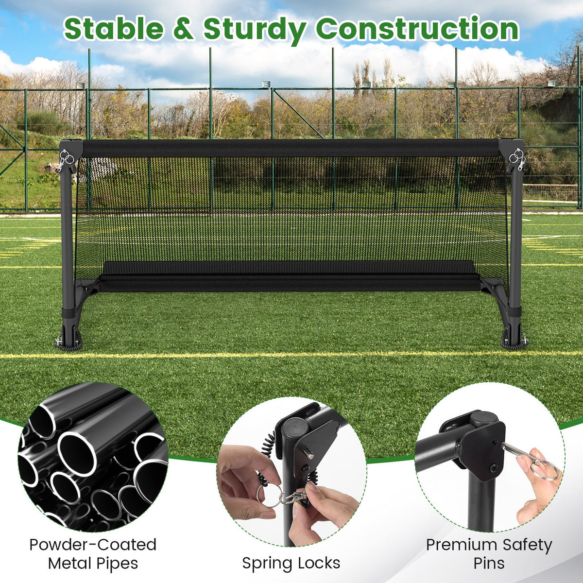 Portable POP Up Toddler Soccer Net with Metal Frame-S view 8