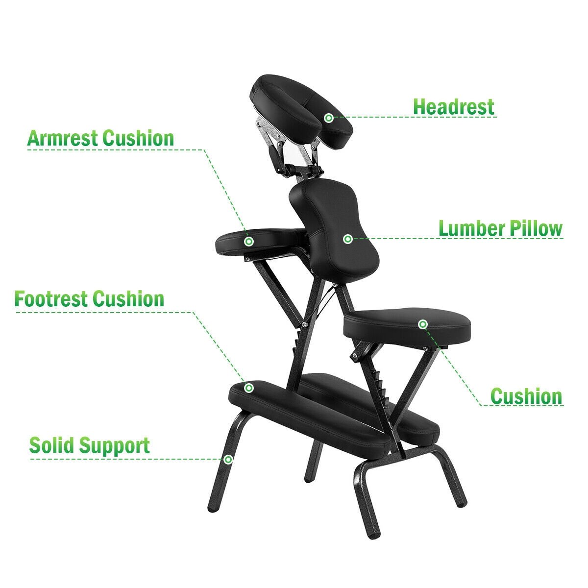 PU Leather Pad Travel Massage Chair with Carrying Bag view 8