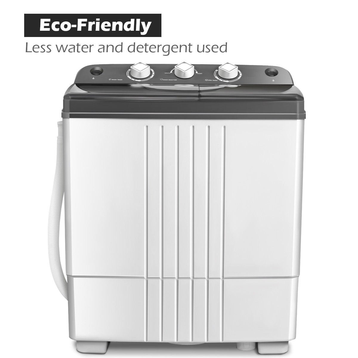 20 lbs Portable Semi-Automatic Twin-tub Washing Machine view 4