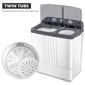 20 lbs Portable Semi-Automatic Twin-tub Washing Machine view 5