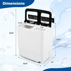Portable Washing Machine 18 lbs Mini Laundry Machine with 11 LBS Washer-Black view 5