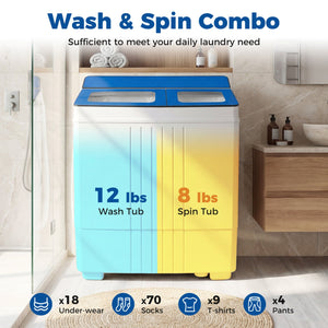 Portable Washing Machine 18 lbs Mini Laundry Machine with 11 LBS Washer-Blue view 6