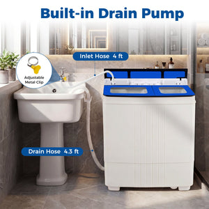 Portable Washing Machine 18 lbs Mini Laundry Machine with 11 LBS Washer-Blue view 9