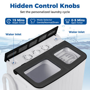Portable Washing Machine 18 lbs Mini Laundry Machine with 11 LBS Washer-Grey view 7