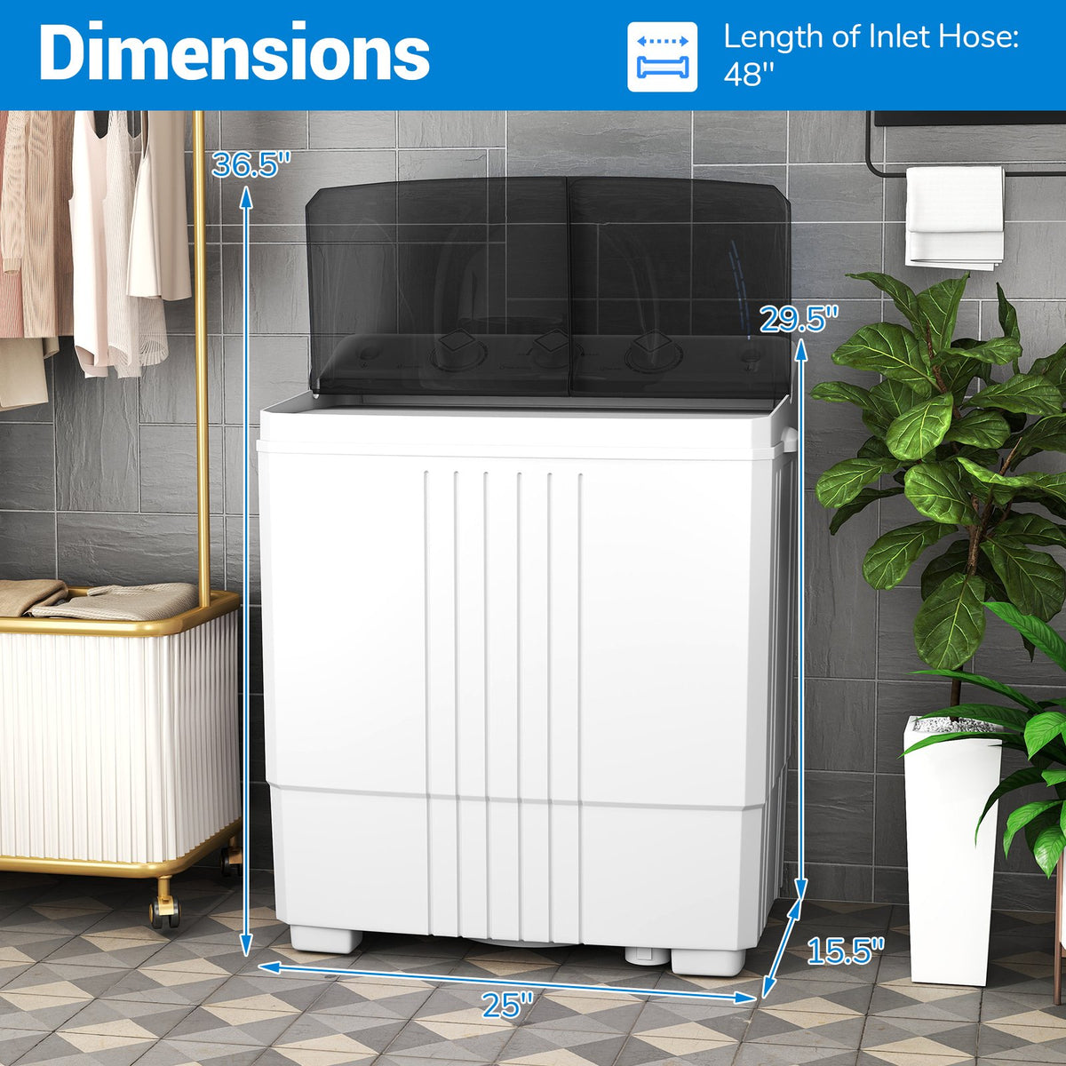 Portable Washing Machine for Dorms and Apartment-Black view 5