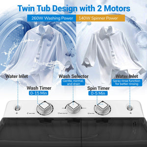 Portable Washing Machine for Dorms and Apartment-Black view 6