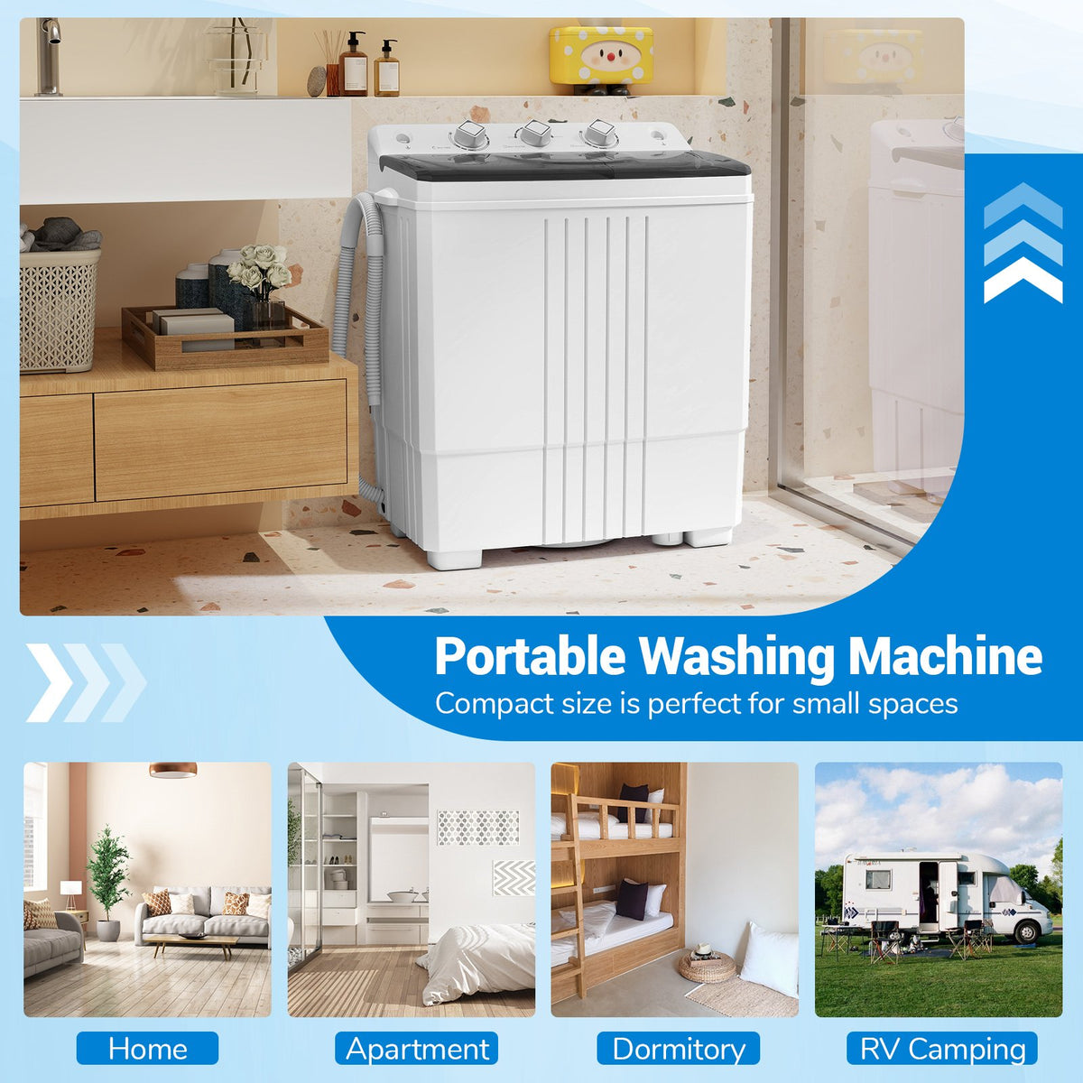 Portable Washing Machine for Dorms and Apartment-Black view 9