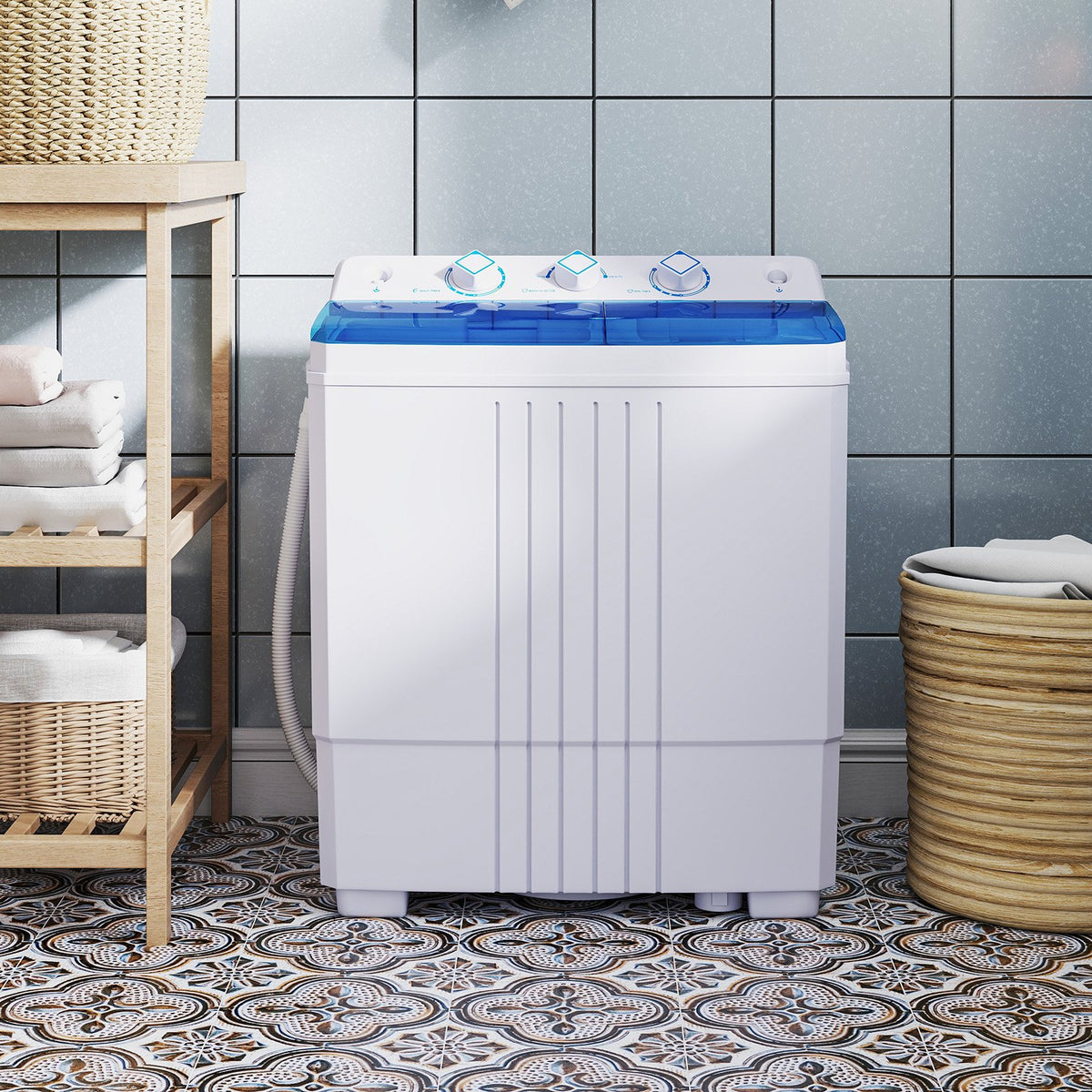 Portable Washing Machine for Dorms and Apartment-Blue view 2