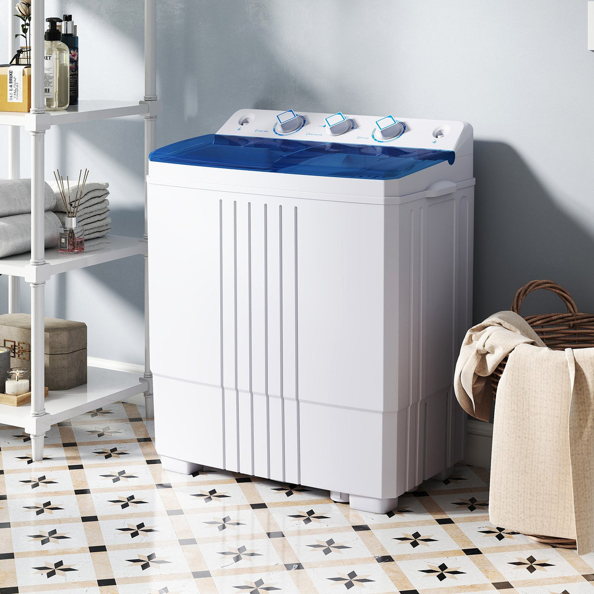 Portable Washing Machine for Dorms and Apartment-Blue view 3