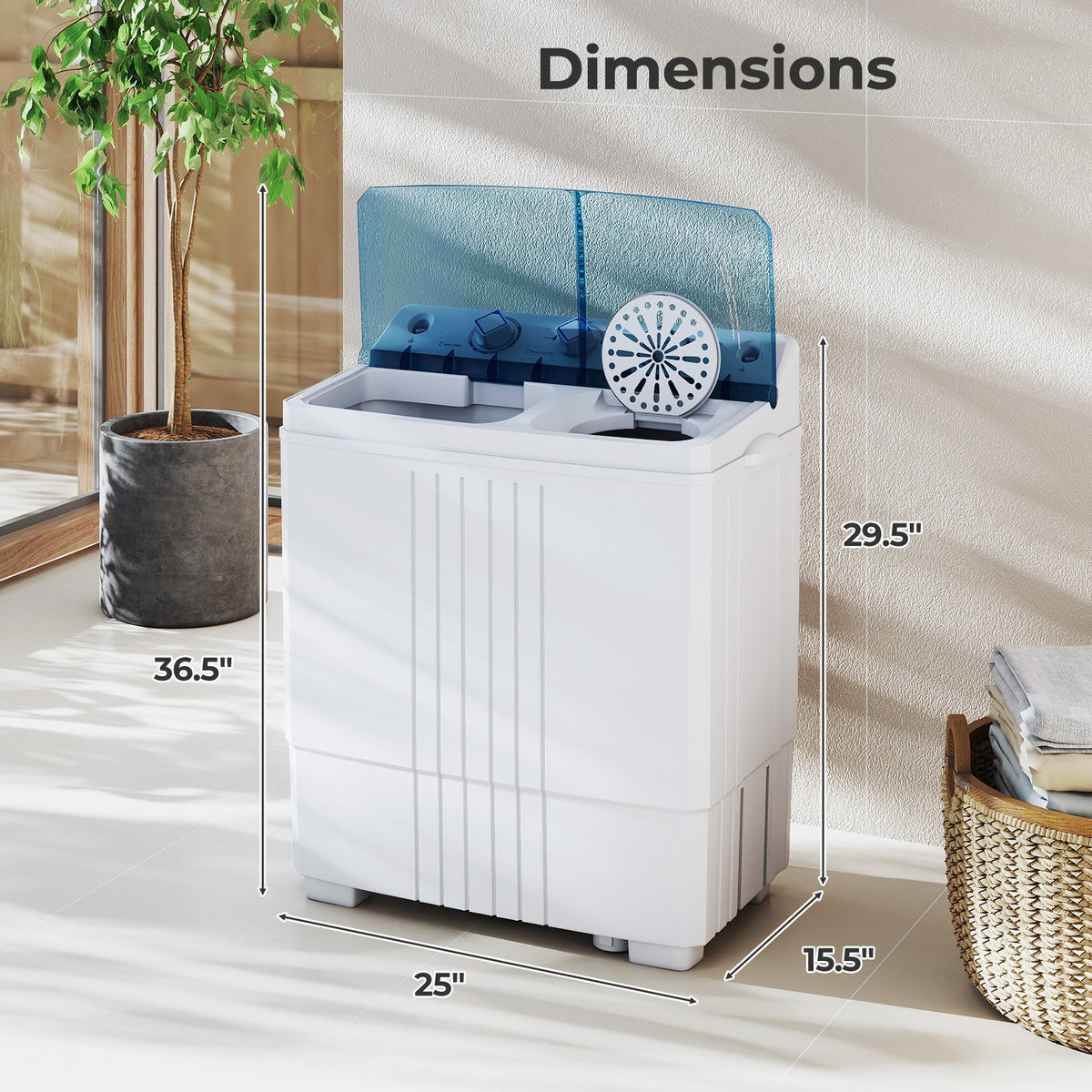 Portable Washing Machine for Dorms and Apartment-Blue view 5