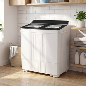 Portable Washing Machine with 12 LBS Washer and 8 LBS Spinner Combo for Apartments-Black view 3