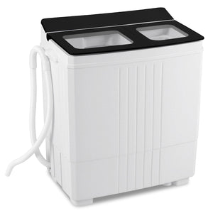 Portable Washing Machine with 12 LBS Washer and 8 LBS Spinner Combo for Apartments-Black view 4