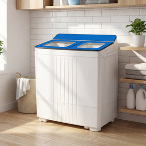 Portable Washing Machine with 12 LBS Washer and 8 LBS Spinner Combo for Apartments-Blue view 3