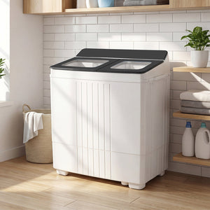 Portable Washing Machine with 12 LBS Washer and 8 LBS Spinner Combo for Apartments-Gray view 3