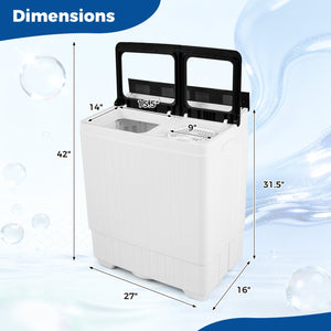 Portable Washing Machine with 18 LBS Washer and 8 LBS Spinner Combo-Black view 5