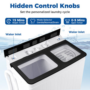 Portable Washing Machine with 18 LBS Washer and 8 LBS Spinner Combo-Black view 7