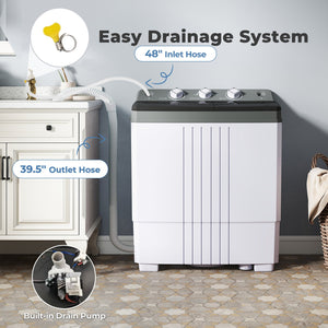 Portable Washing Machine with Built-in Drain Pump-Gray view 9