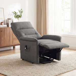 Power Lift Recliner Chair for Elderly with Remote Control and Side Storage Pocket-Gray view 5