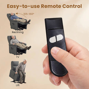 Power Lift Recliner Chair for Elderly with Remote Control and Side Storage Pocket-Gray view 8