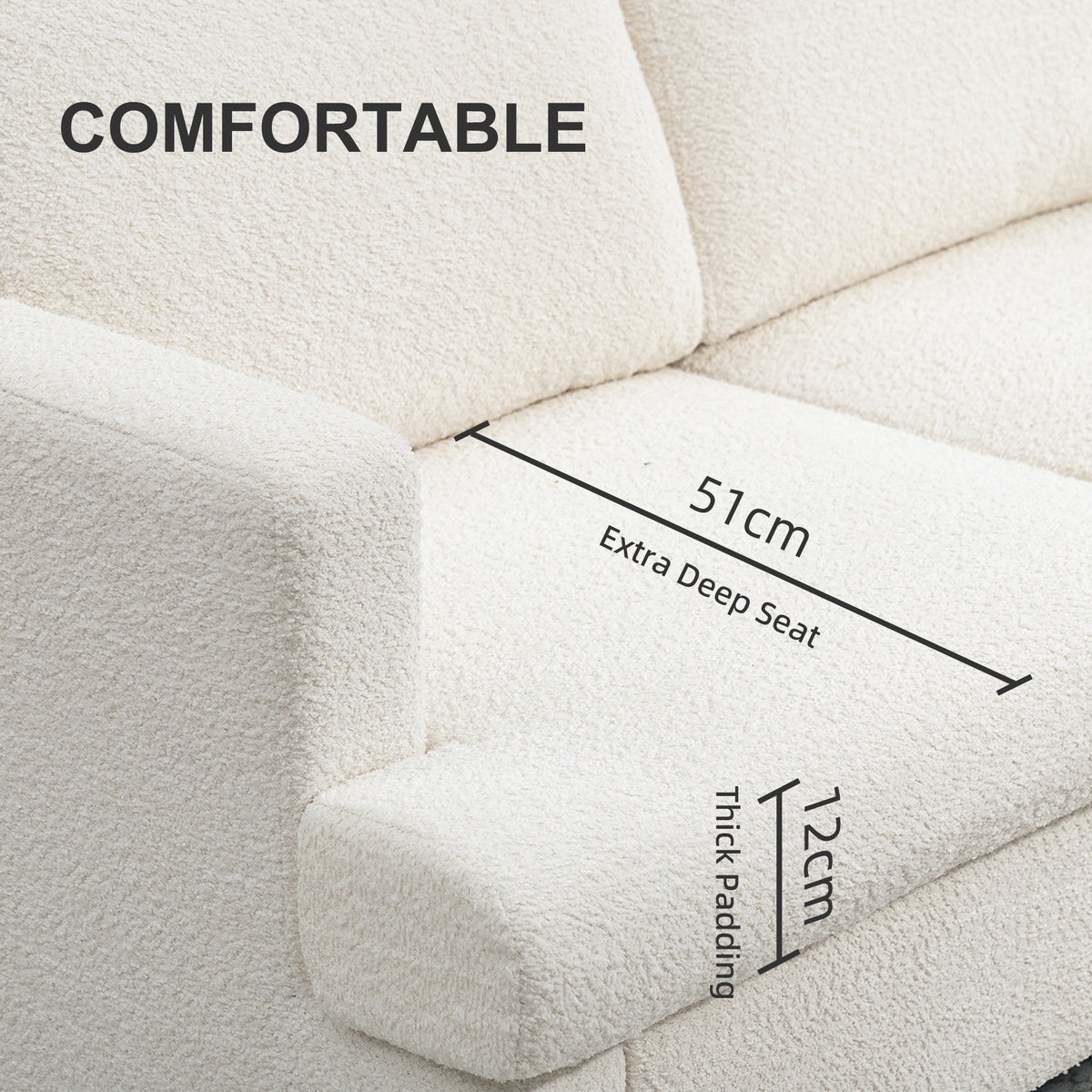 54.3" Loveseat Sofa, 2 Seater Sofa with Removable Cushions – view 10