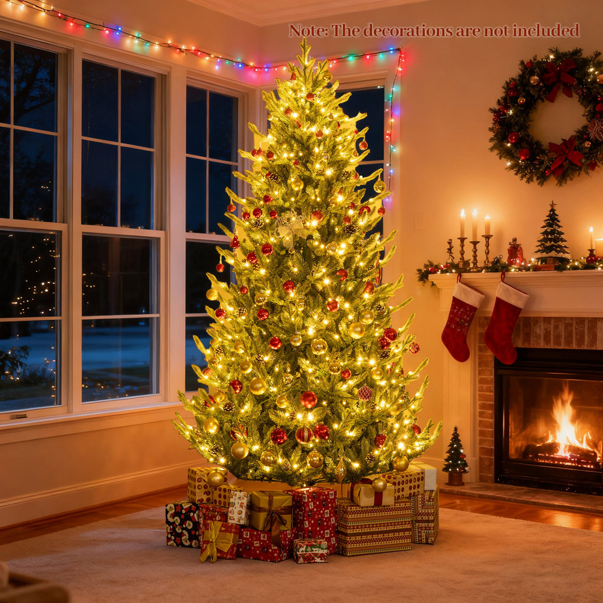 Pre-Lit Artificial Christmas Tree with Multicolored LED Lights-L view 2