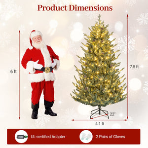 Pre-Lit Artificial Christmas Tree with Multicolored LED Lights-M view 5