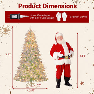 Pre-Lit Artificial Christmas Tree with Snow Flocked Branch Tips-M view 4