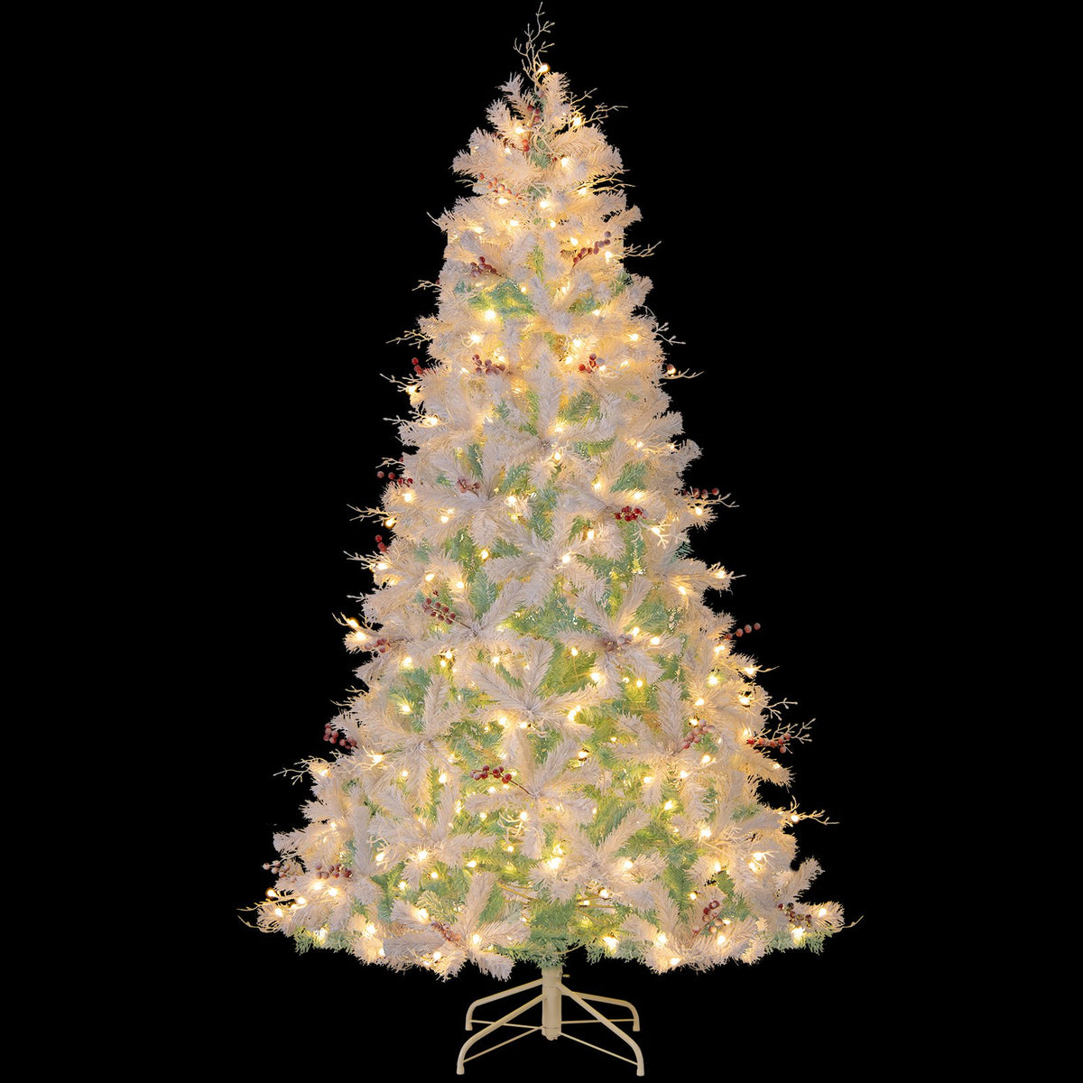 Pre-Lit Artificial Christmas Tree with Snow Flocked Branch Tips-M view 5