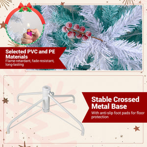 Pre-Lit Artificial Christmas Tree with Snow Flocked Branch Tips-M view 8